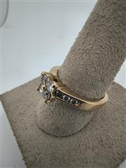 Lady's Diamond Engagement Ring 10 Diamonds .70 Carat T.W. 14K Yellow Gold 4.64g